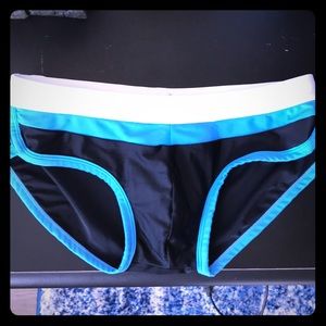 Never worn cute blue and black speedo